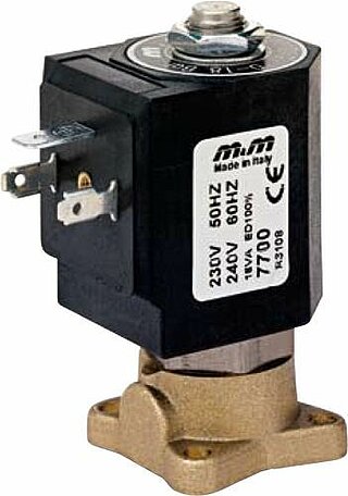 Industrial solenoid valves for air treatment with flange connection