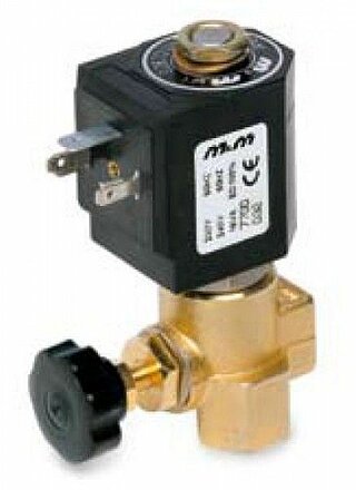 Industrial solenoid valves for hot water and steam with flow control valve